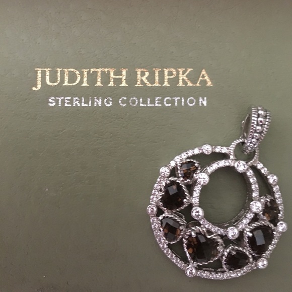 Judith Ripka Jewelry - Judith Ripka Sterling Smokey Quartz and Diamonique Enhancer